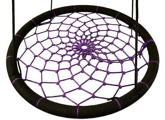Šūpoles ligzda 130cm (melns/lillā)