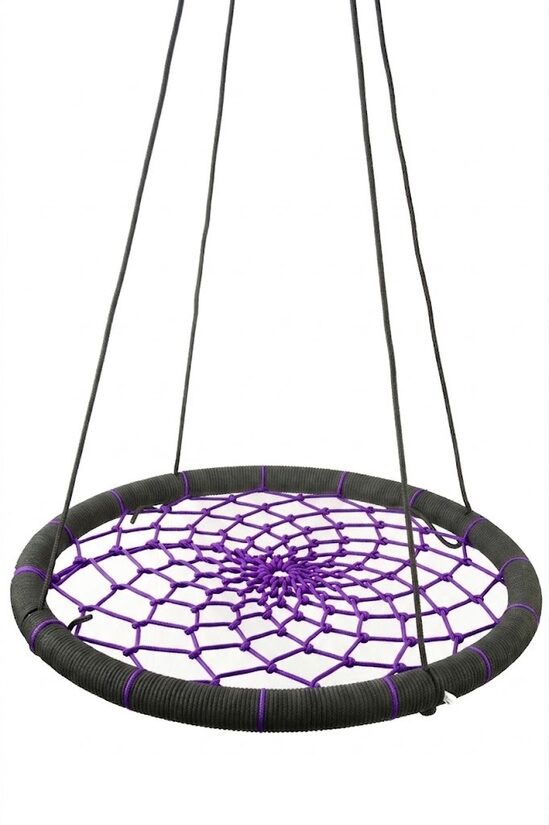 Šūpoles ligzda 100cm (melns/lillā)